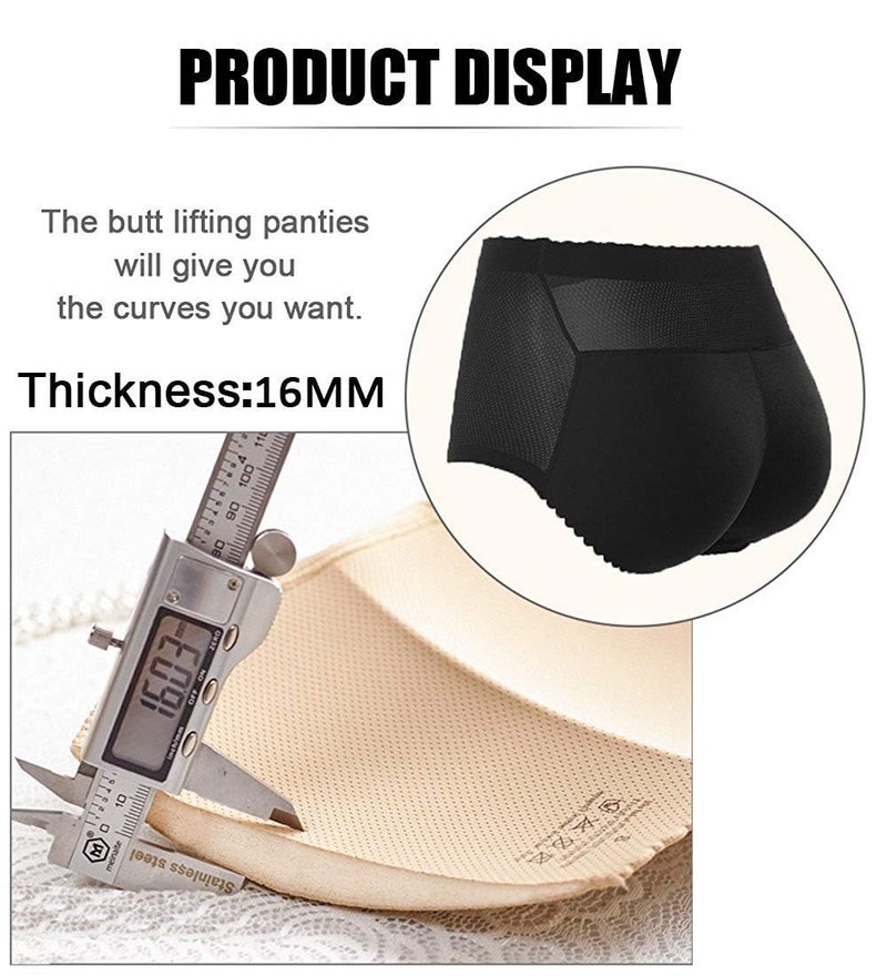 CUGBO 2 Pack Hip Enhancer Butt Lifted Underwear Seamless Fake Padded Briefs Shapewear Pantie Body Shorts for Women Ladies (S) - Image 3